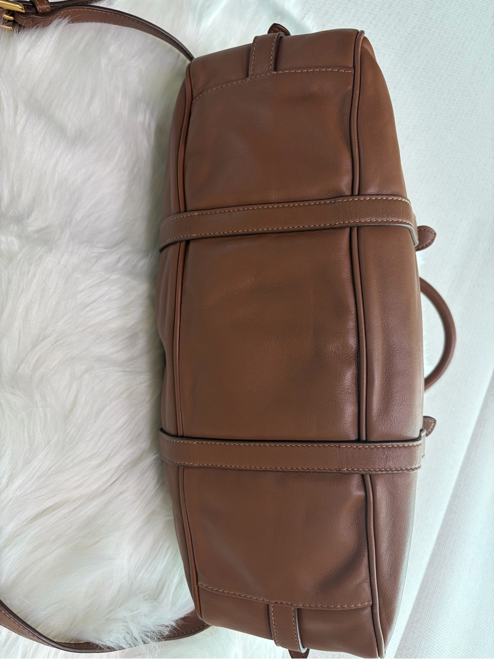 Prada Brown Leather Tote Bag with Adjustable Strap - Picture 6 of 11